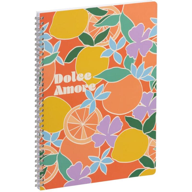 Dolce Amore, Cahier reliure intégrale A4 21x29,7 cm, 148 pages, ligné et marge, ass.