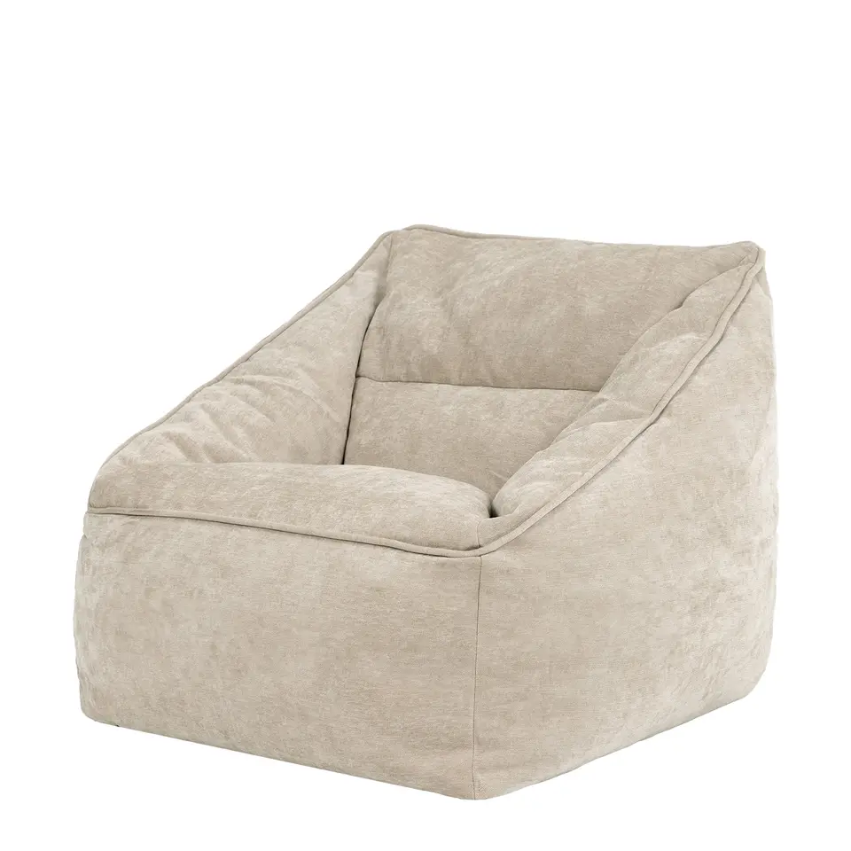 icon Zitzak Natalia - Chenille Zitzak Fauteuil - Beige