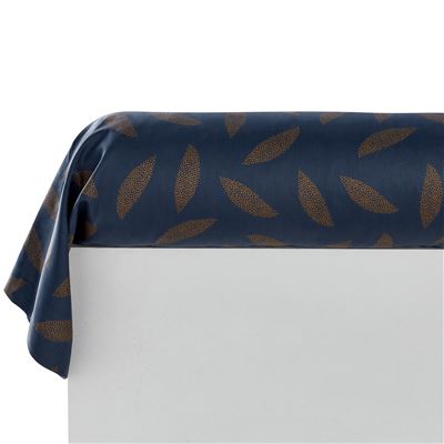 Linge de lit satin de coton motif feuillage stylisé - BECQUET CRÉATION