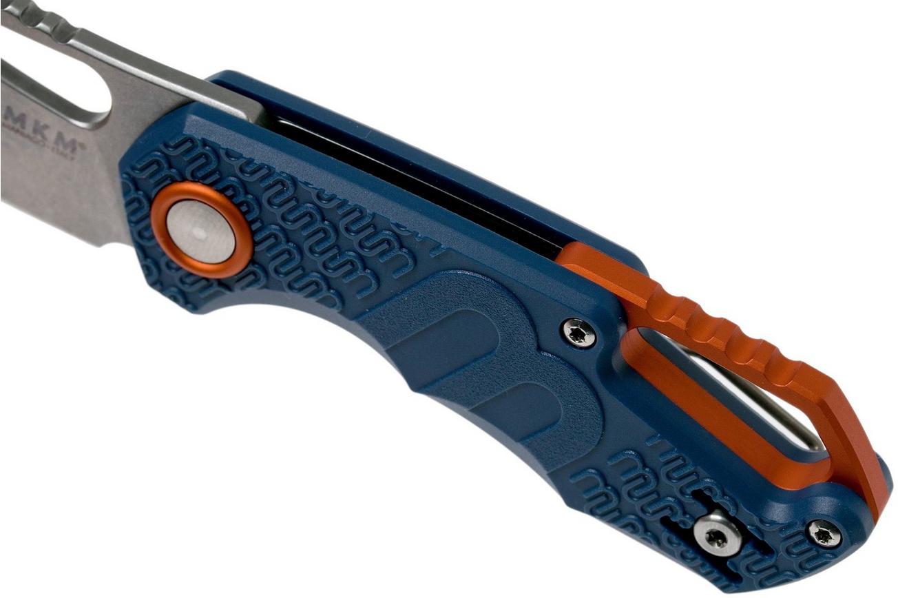 MKM Isonzo FX03-3PBL Clip point Blue FRN zakmes, Jesper Voxnaes design