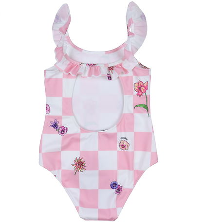 Versace Badeanzug - Tutu Pink/Weiß Kariert m. Blumen