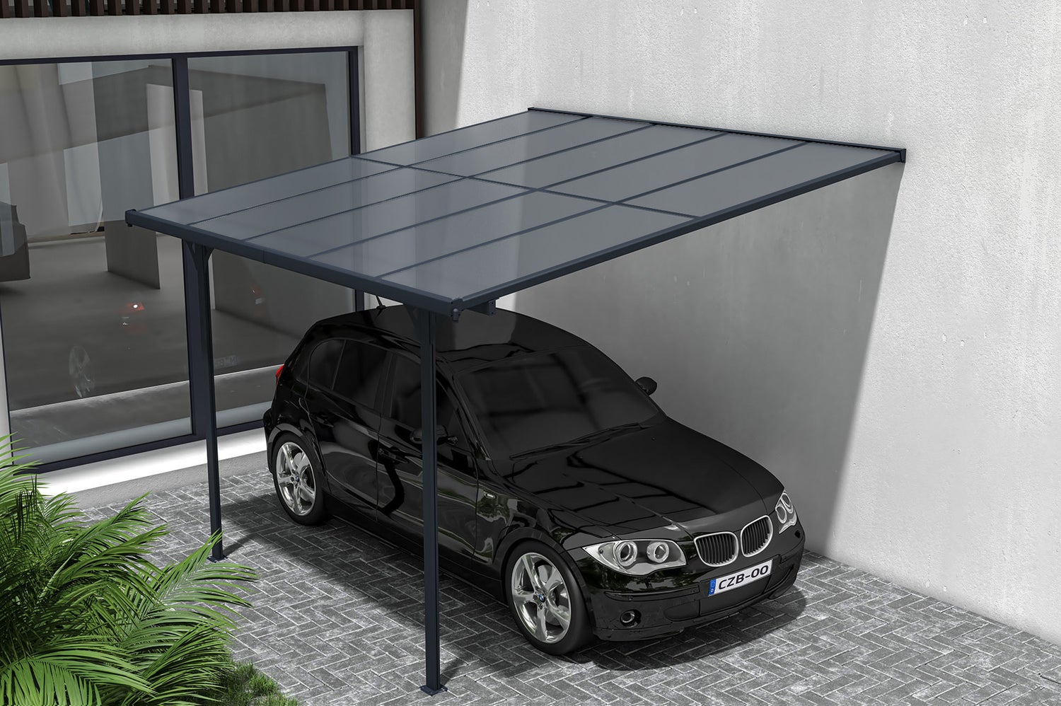 Terrasoverkapping/carport KLEO 300L300 aluminiumgrijs