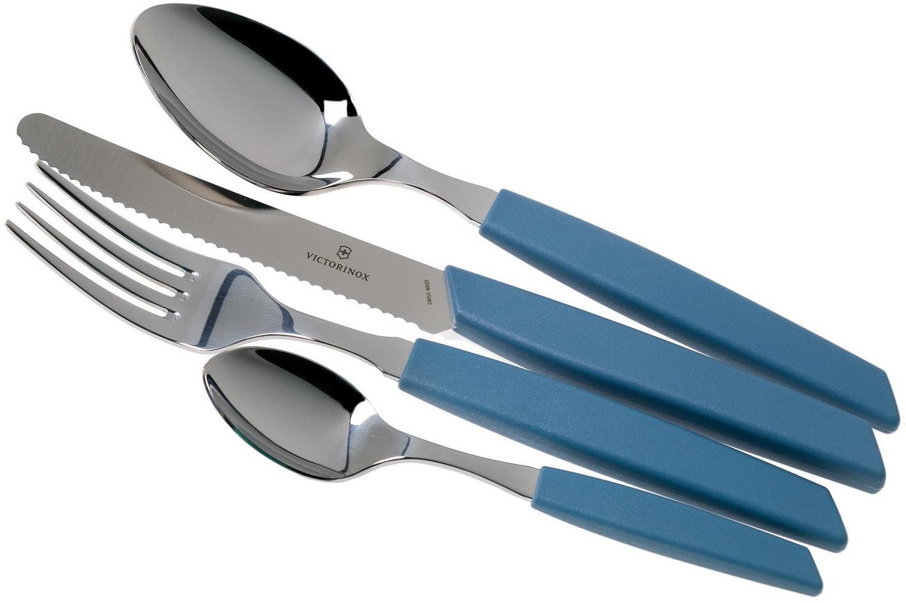 Victorinox Swiss Modern 6.9096.11W2.24, 24-delige bestekset met tomatenmes, blauw