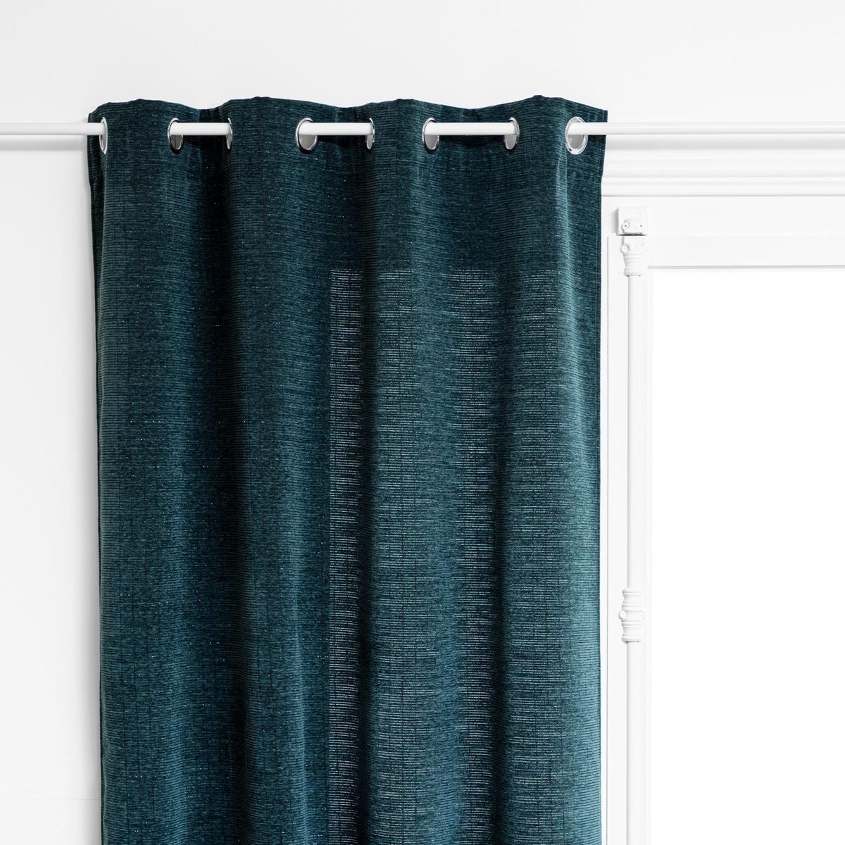 RIDEAU CHENILLE LUREX JIL BLEU 140X260CM