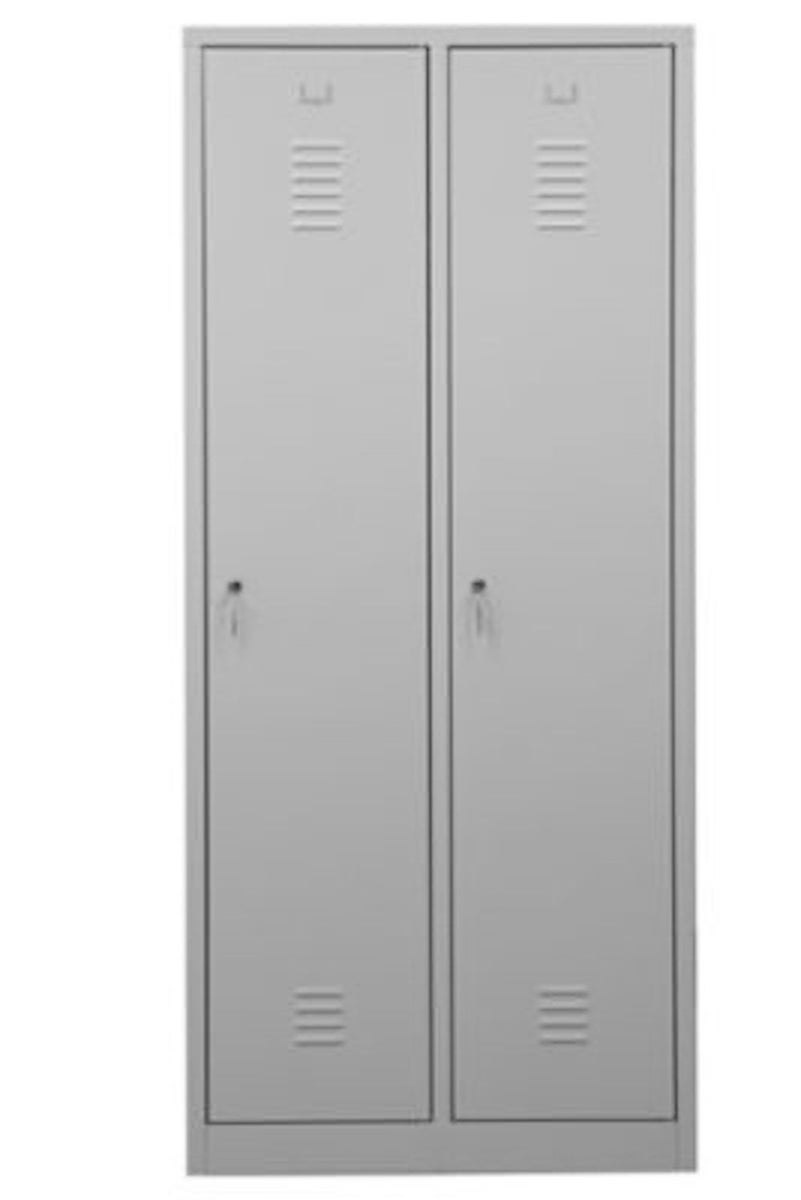 PROREGAL Garderobekast Camel 2-Vaks met Pro Divider HxBxD 180 x 80 x 50 cm Cilinderslot Grijs