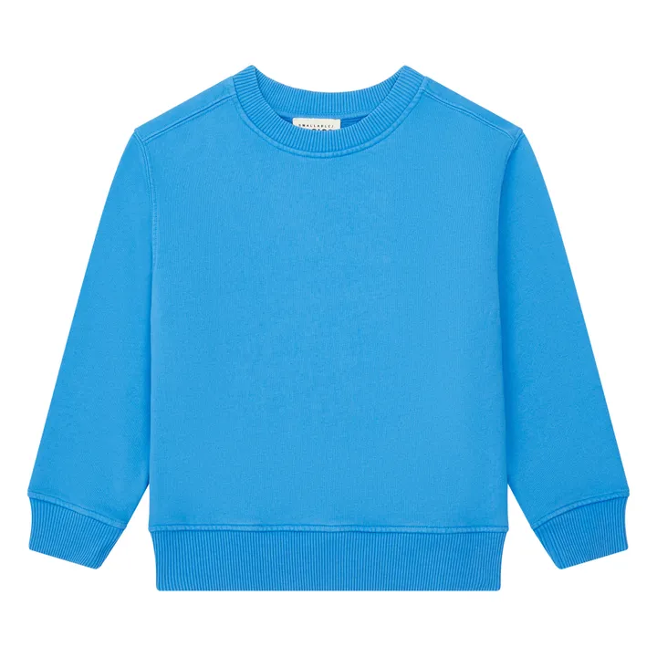 SMALLABLE BASICS Sweat Crewneck Garçon Molleton Bio | Bleu azur