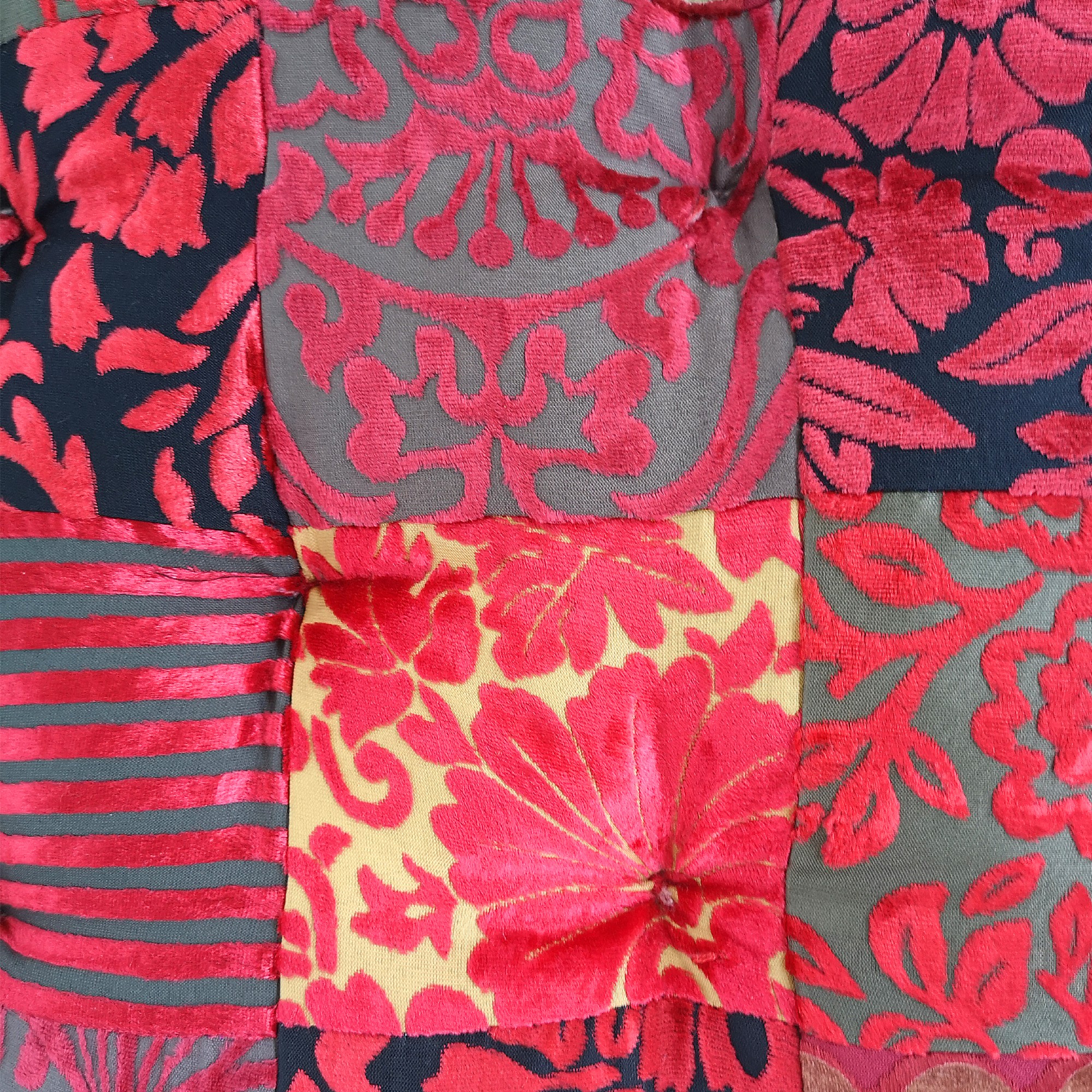 Sitzkissen Patchwork, rot, T 60 cm, B 60 cm, H 10 cm von fischer's lagerhaus