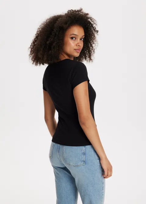 Basic t-shirt zwart (ZWART)