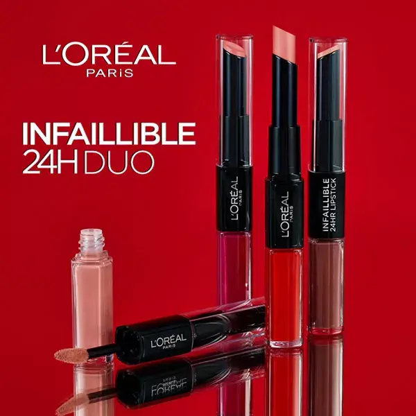 Batom Duo L'Oréal Paris Infallible 24h nº 501 Vermelho Atemporal 5,6ml