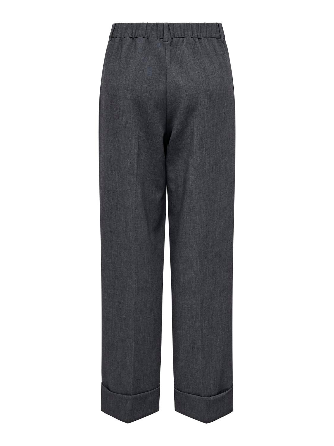 JDYFAITH Hohe Taille Gerade geschnitten Anzughose Dark Grey Melange
