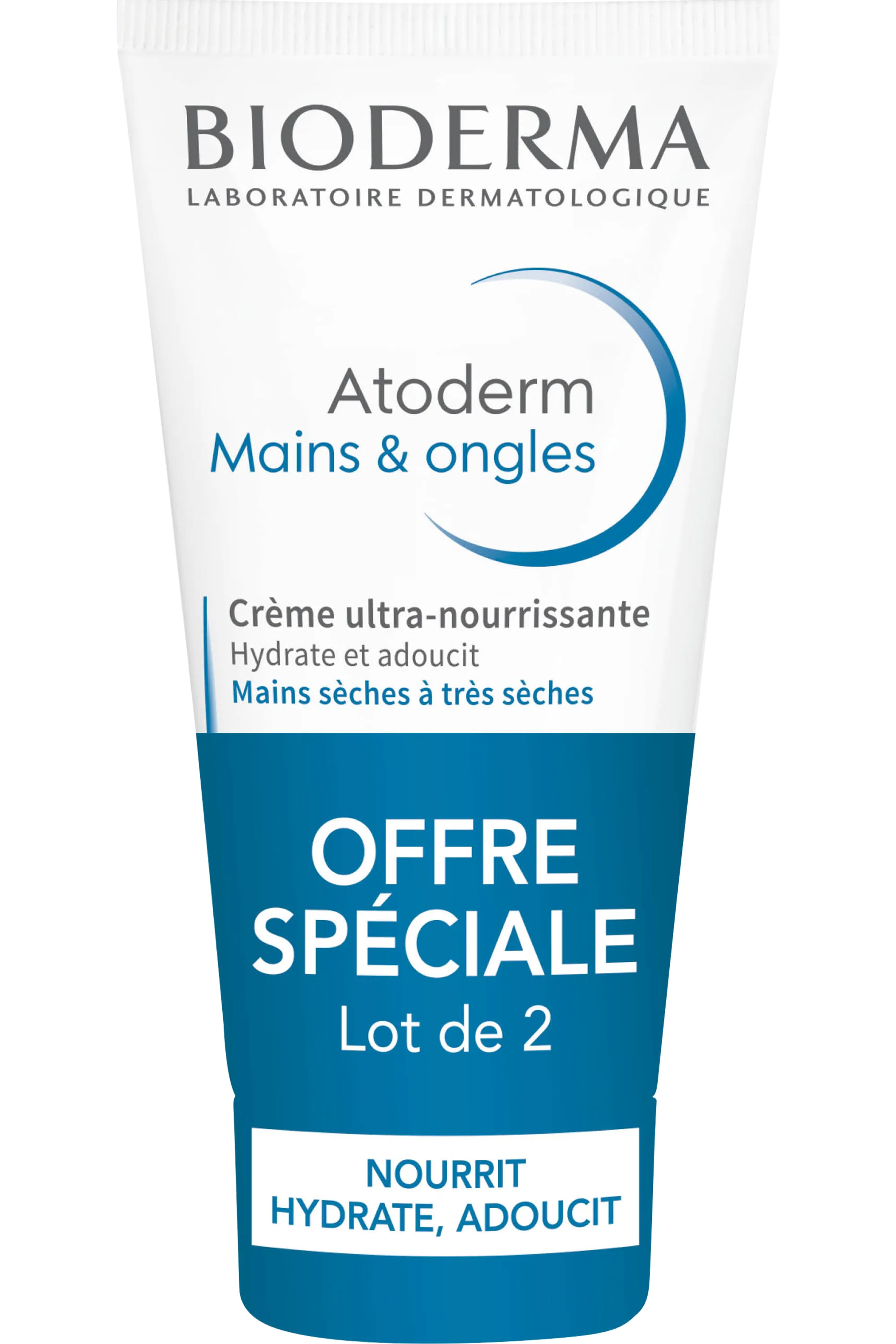 Bioderma Lot de 2 crèmes mains et ongles réparatrice Atoderm-100 ml