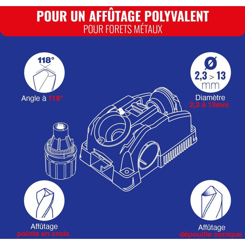 Affûteuse de forets Drill Doctor DD400 XP Tivoly Ø 2,5 à 13 mm