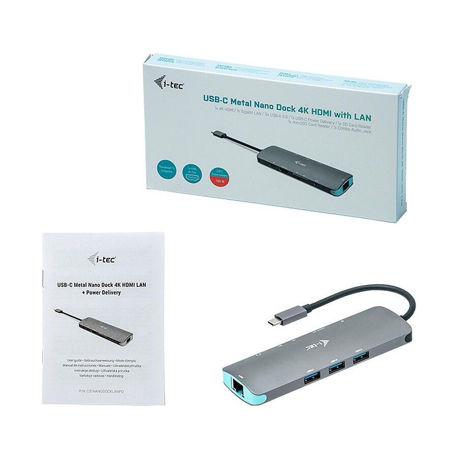 i-tec Station d'accueil USB-C Metal Nano + Power Delivery 100W
