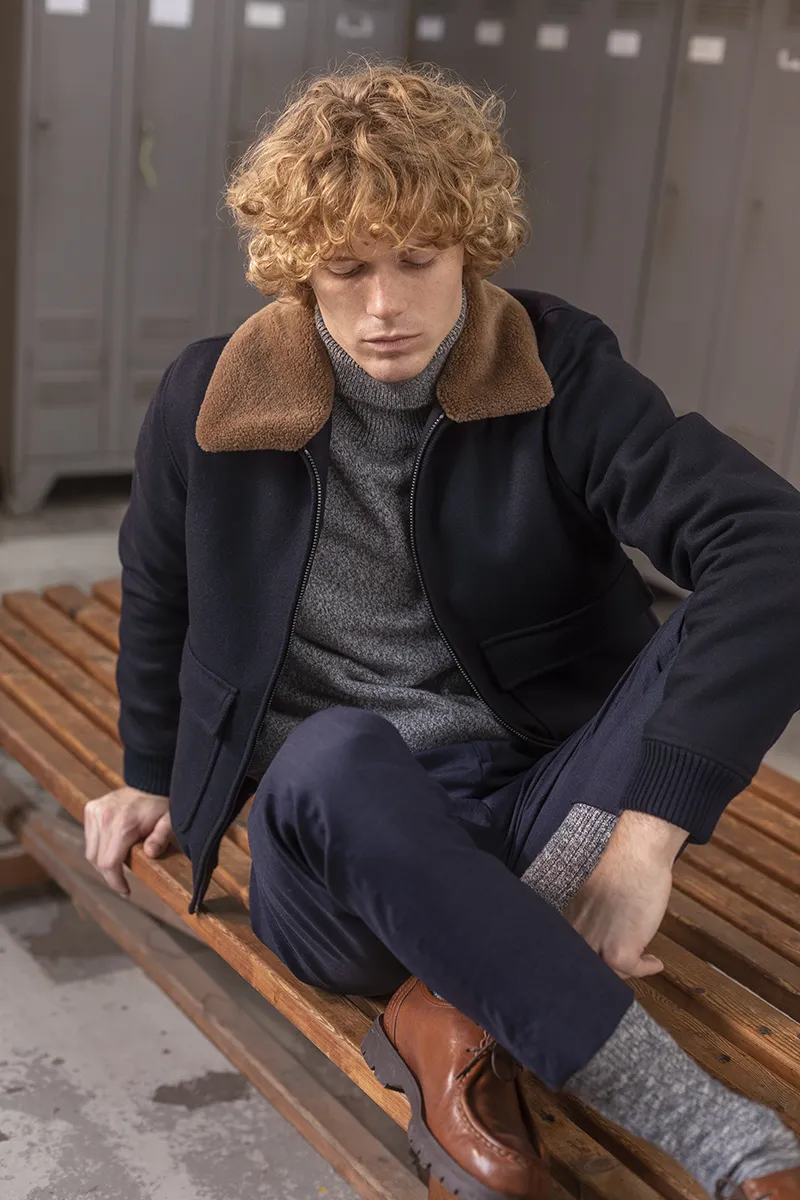 Blouson col effet mouton en laine vierge L'Exception Paris