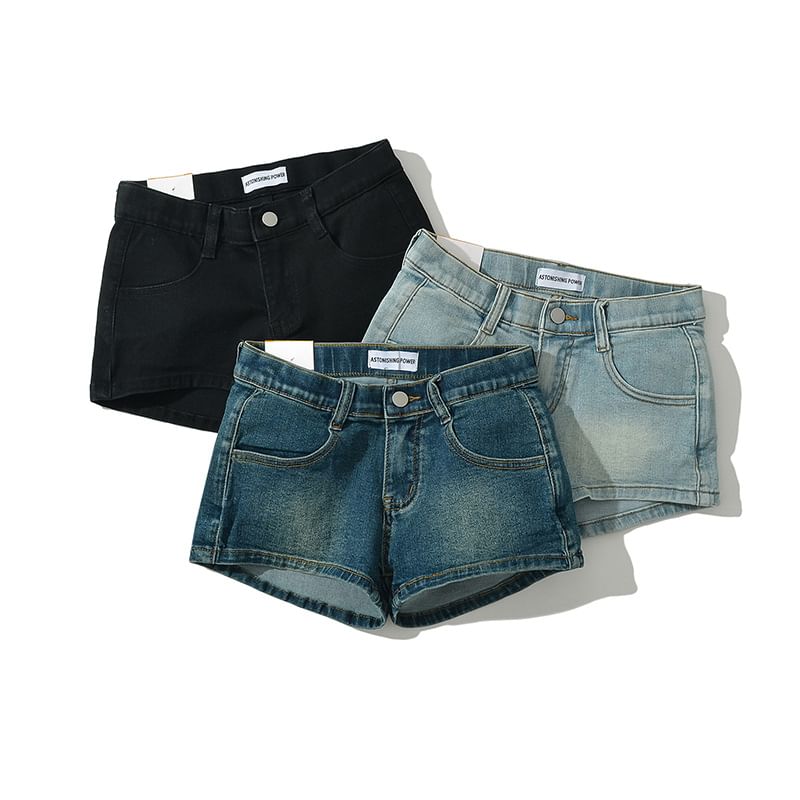 Seventh Snow - Gewassen denim shorts met hoge taille