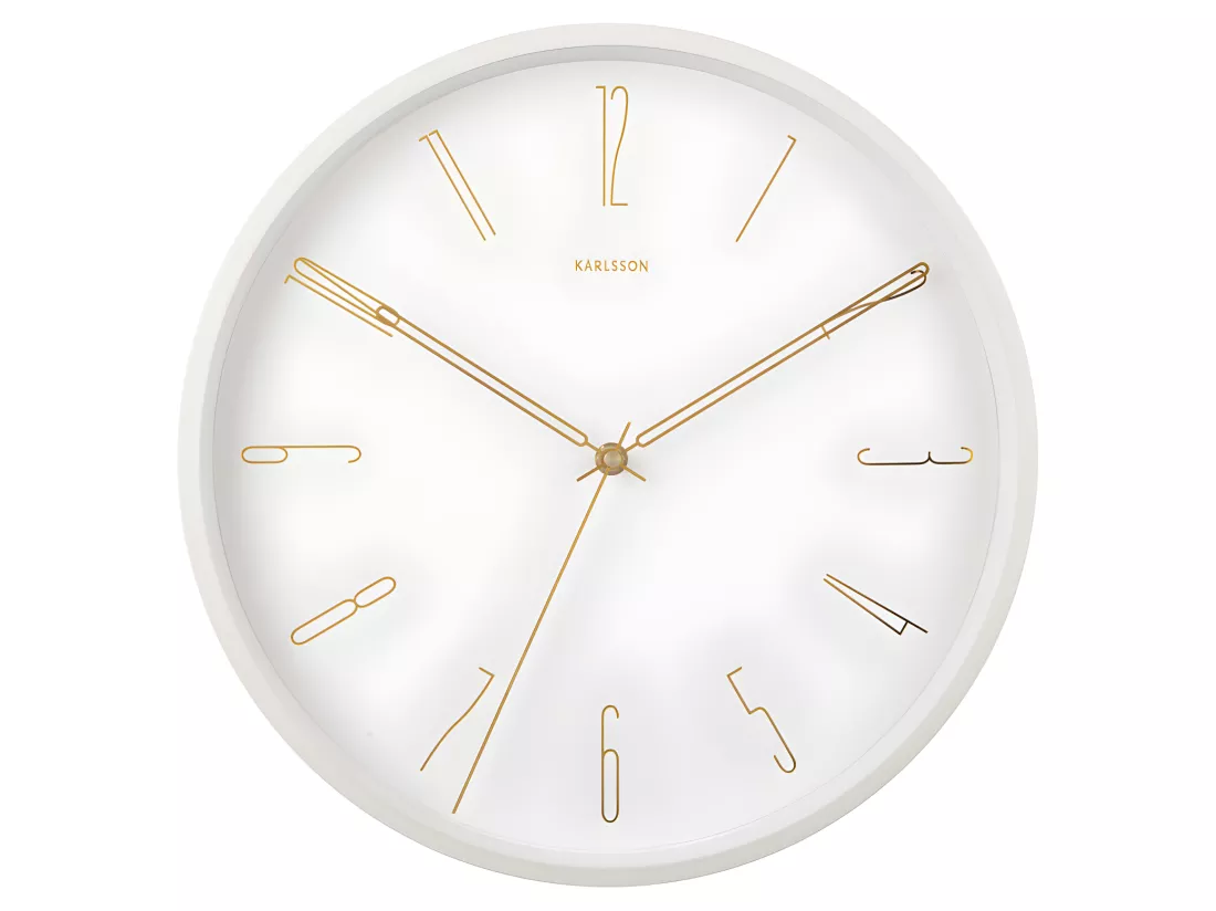 Belle Numbers - Horloge murale ronde ø35cm : Couleur - Blanc