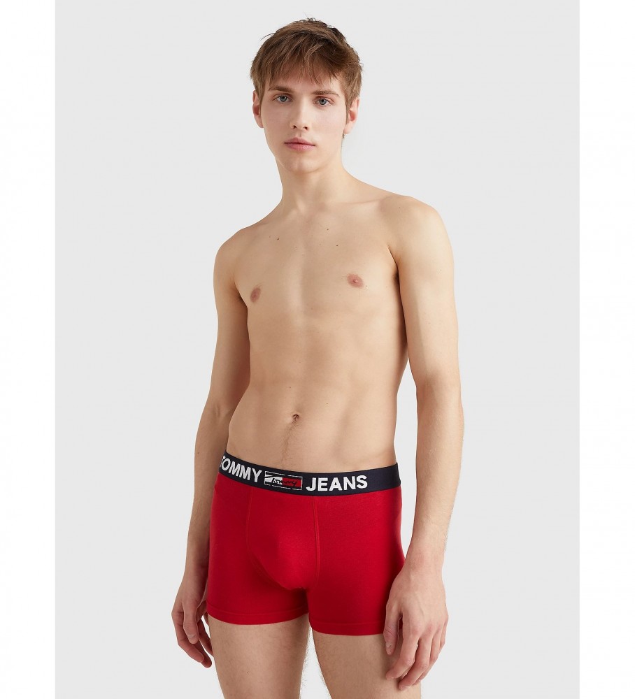 Cueca boxer Tommy Hilfiger com logo na cintura, vermelha
