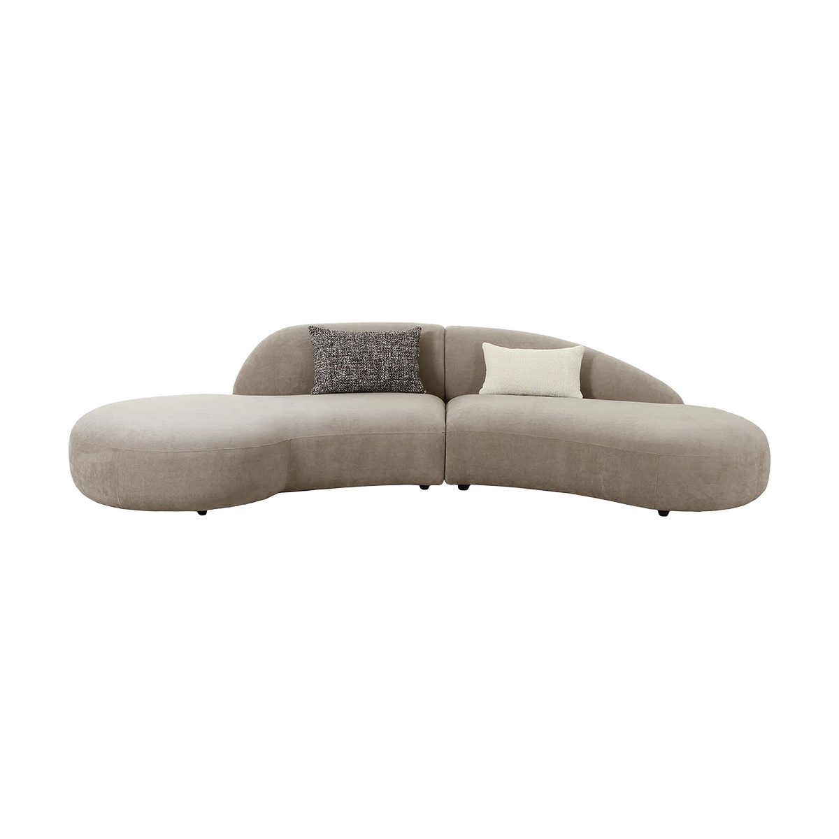 Zitbank Milo met organische vorm  - met 2 kussens Beige