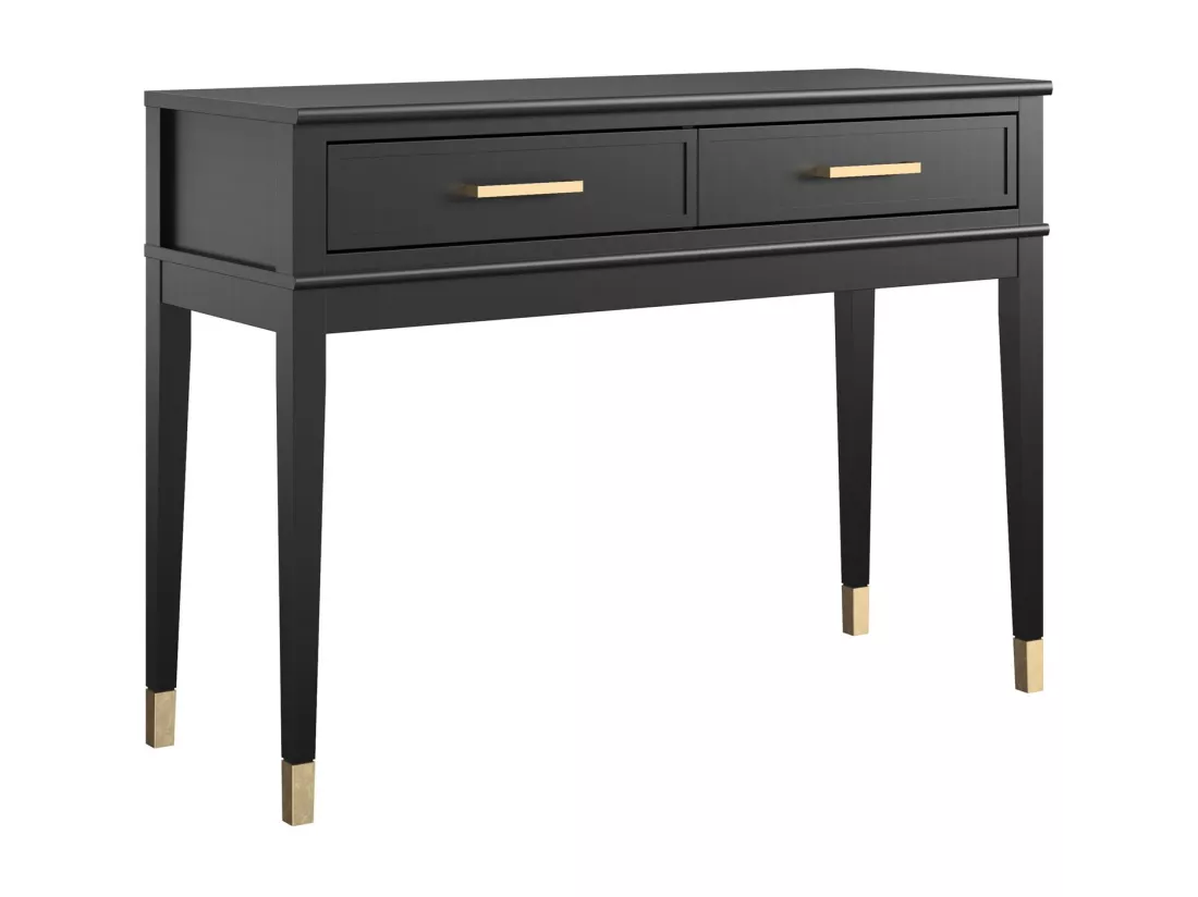 Westerleigh | Table console avec 2 tiroirs en MDF noir