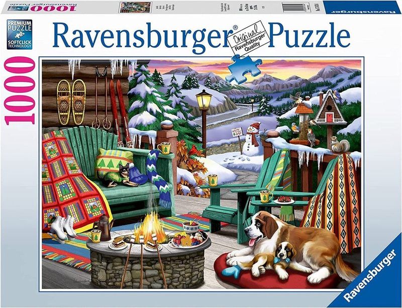 Ravensburger - Puzzel 2D - 1000 Stukjes - Zwart - Zimowy Odpoczynek