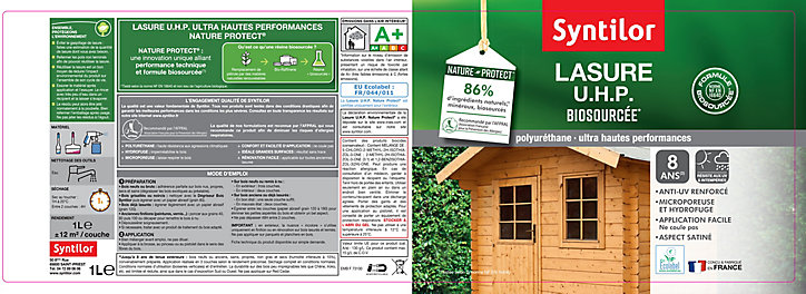 Lasure extérieure Nature Protect int/ext Syntilor 1L Satiné Chêne moyen