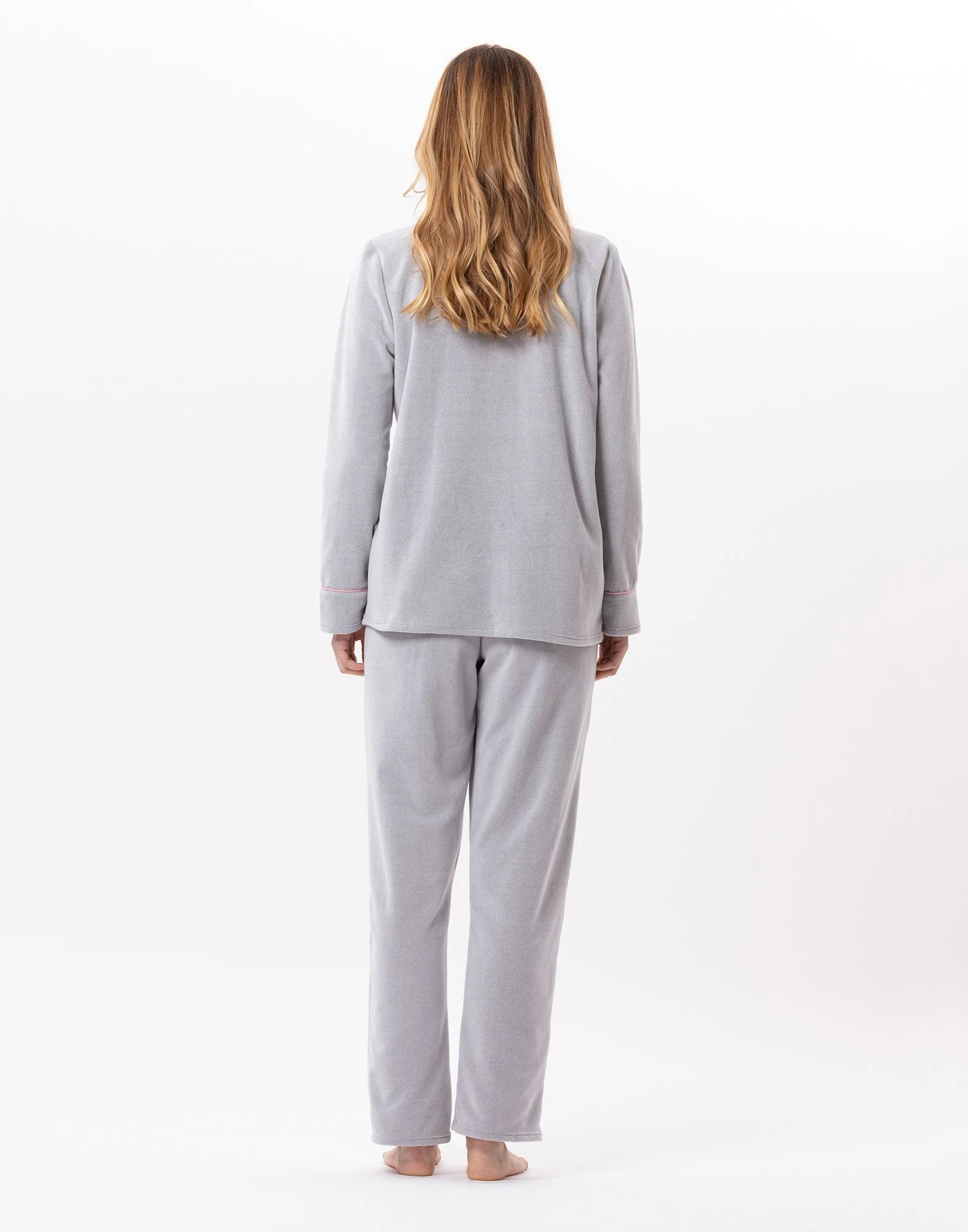 DOUCE 806 - Pyjama boutonné en micropolaire | Gris