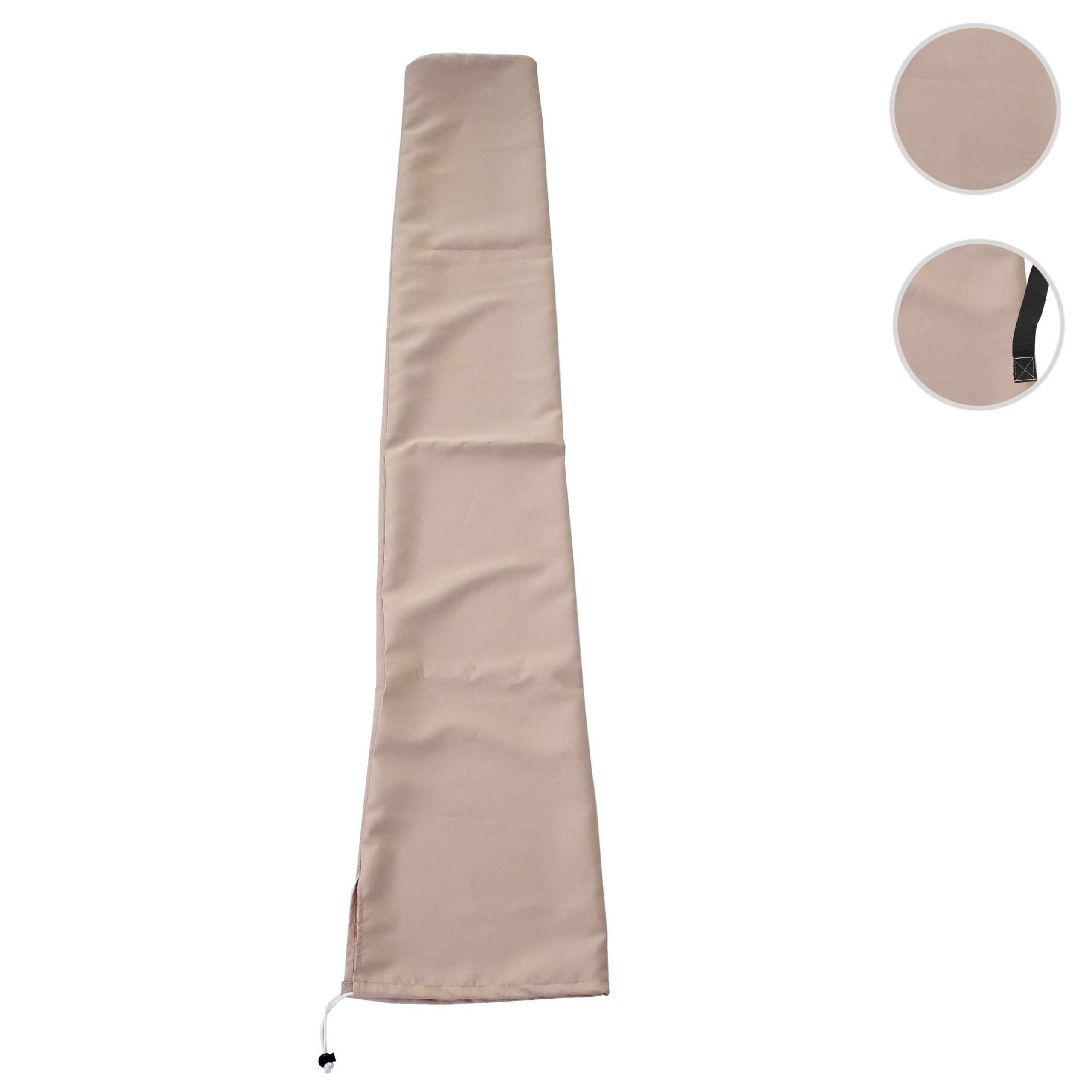 Schutzhülle für Sonnenschirm bis 3m, Cover Abdeckhülle mit Kordelzug ~ creme