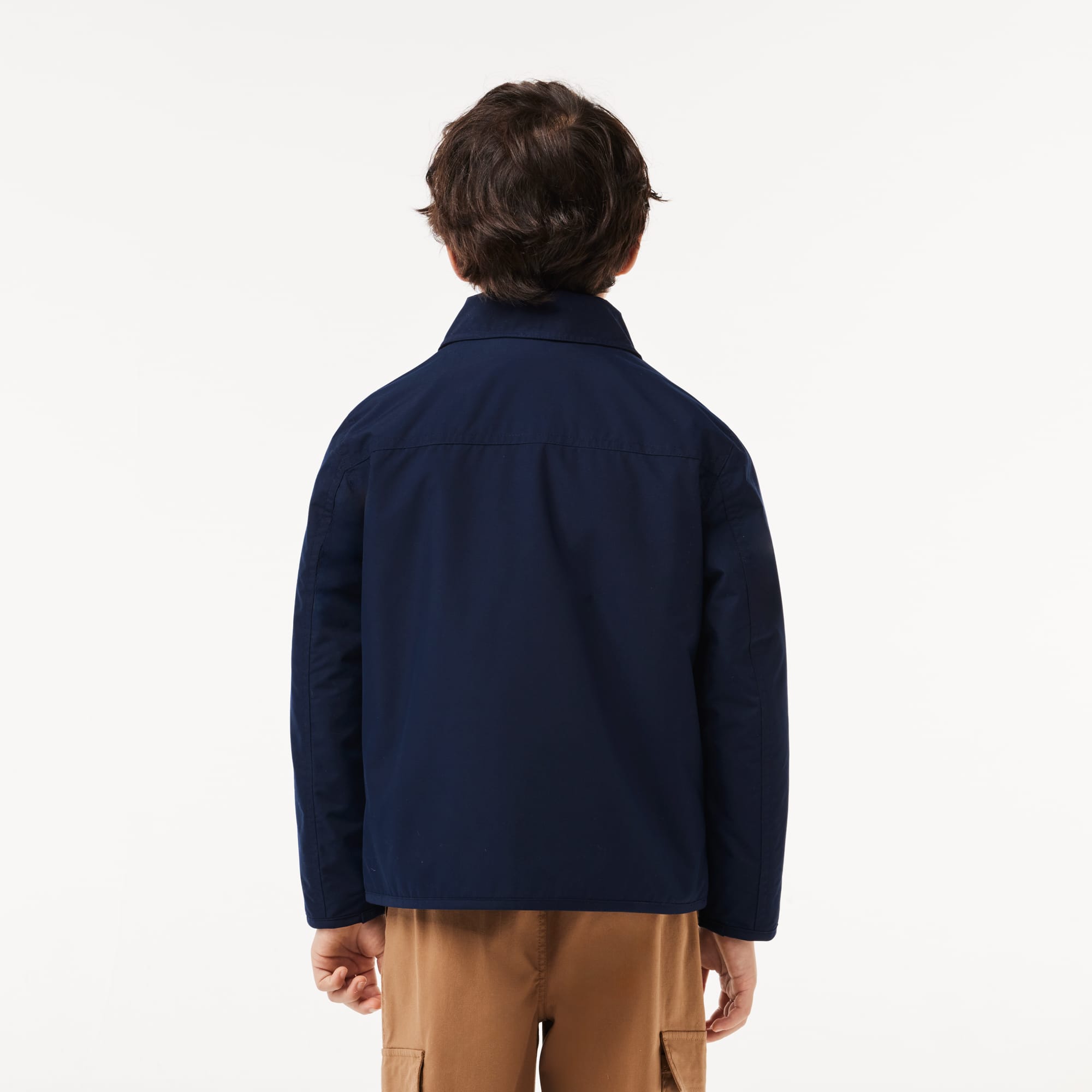 Veste zippée avec poches plaquées en taffetas Manteaux & Blousons - Bleu - Lacoste - Garçon