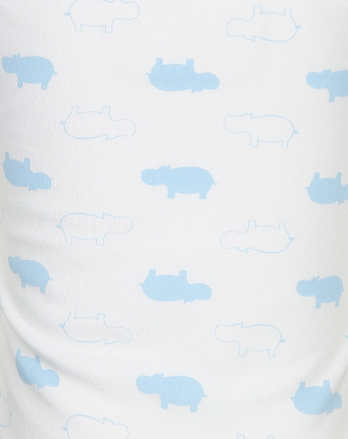 T-Shirt LITTLE HIPPO in weiß/hellblau