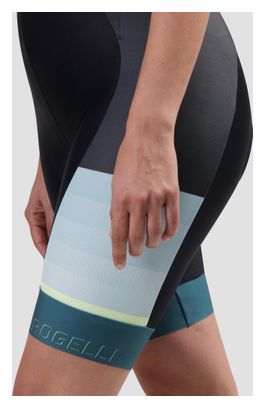 Cuissard Velo Avec Bretelless Rogelli Impress II Femme Noir/Bleu/Jaune