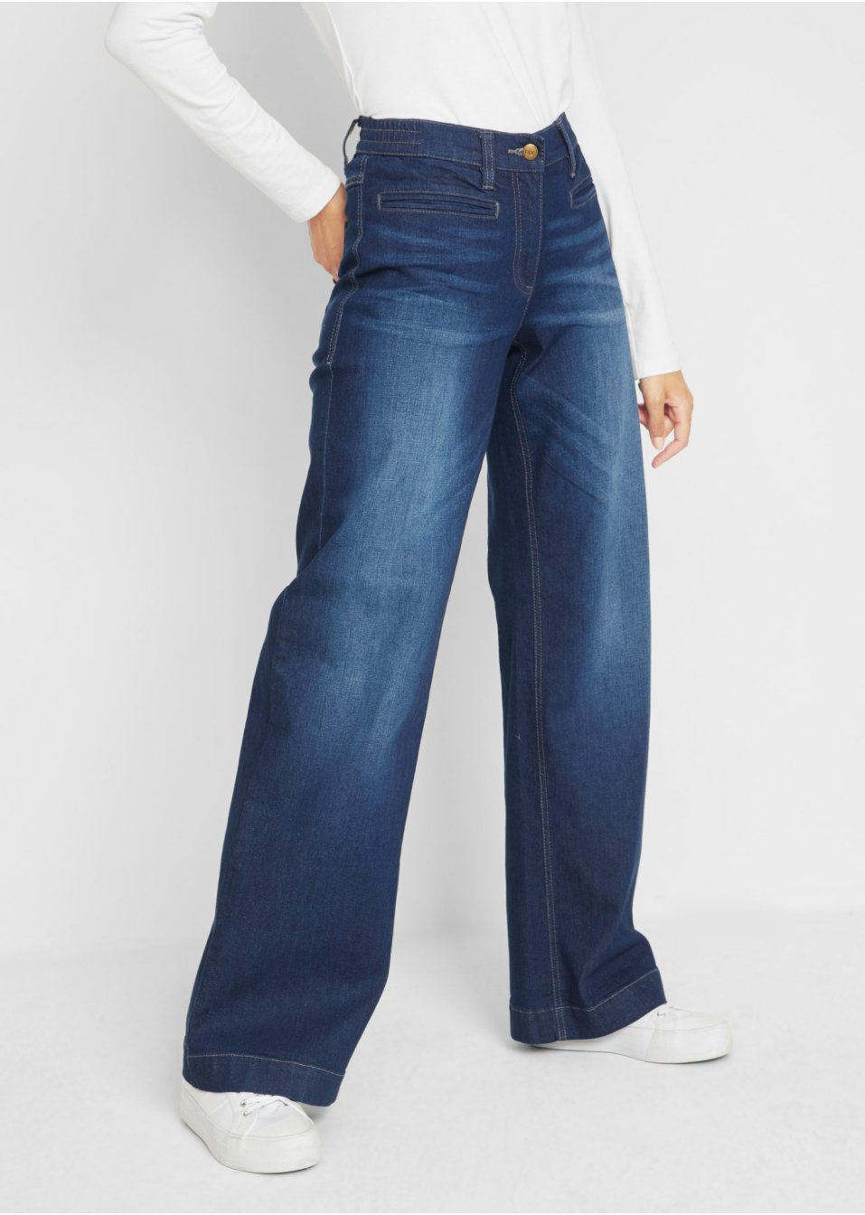 Jean coton avec taille confortable, style Marlène