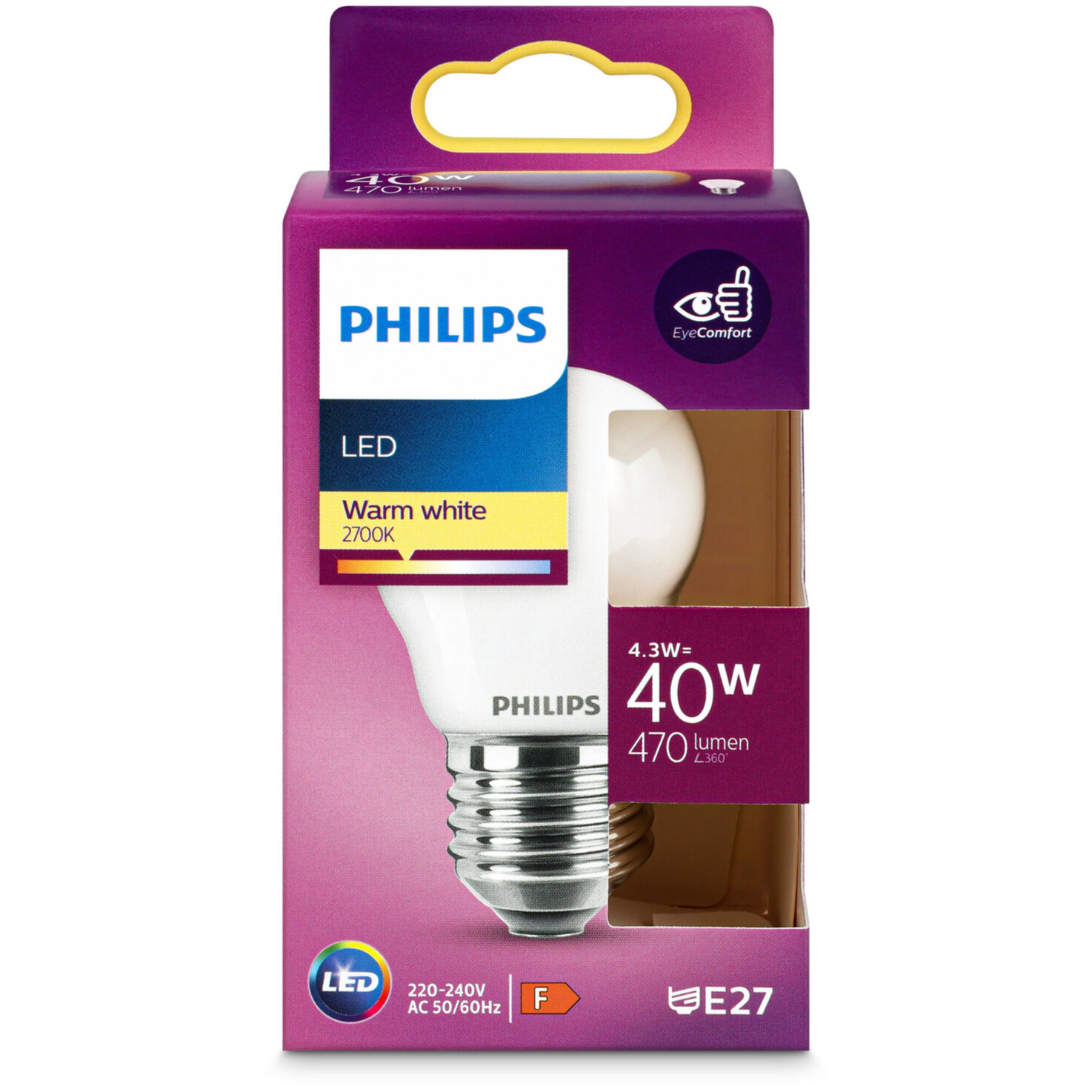 Philips LED-Kugel E27 warmweiss 4.3 W
