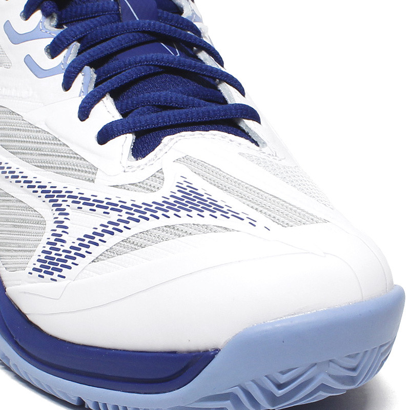 Mizuno Wave Exceed Light 2 Clay femme blanche et bleue