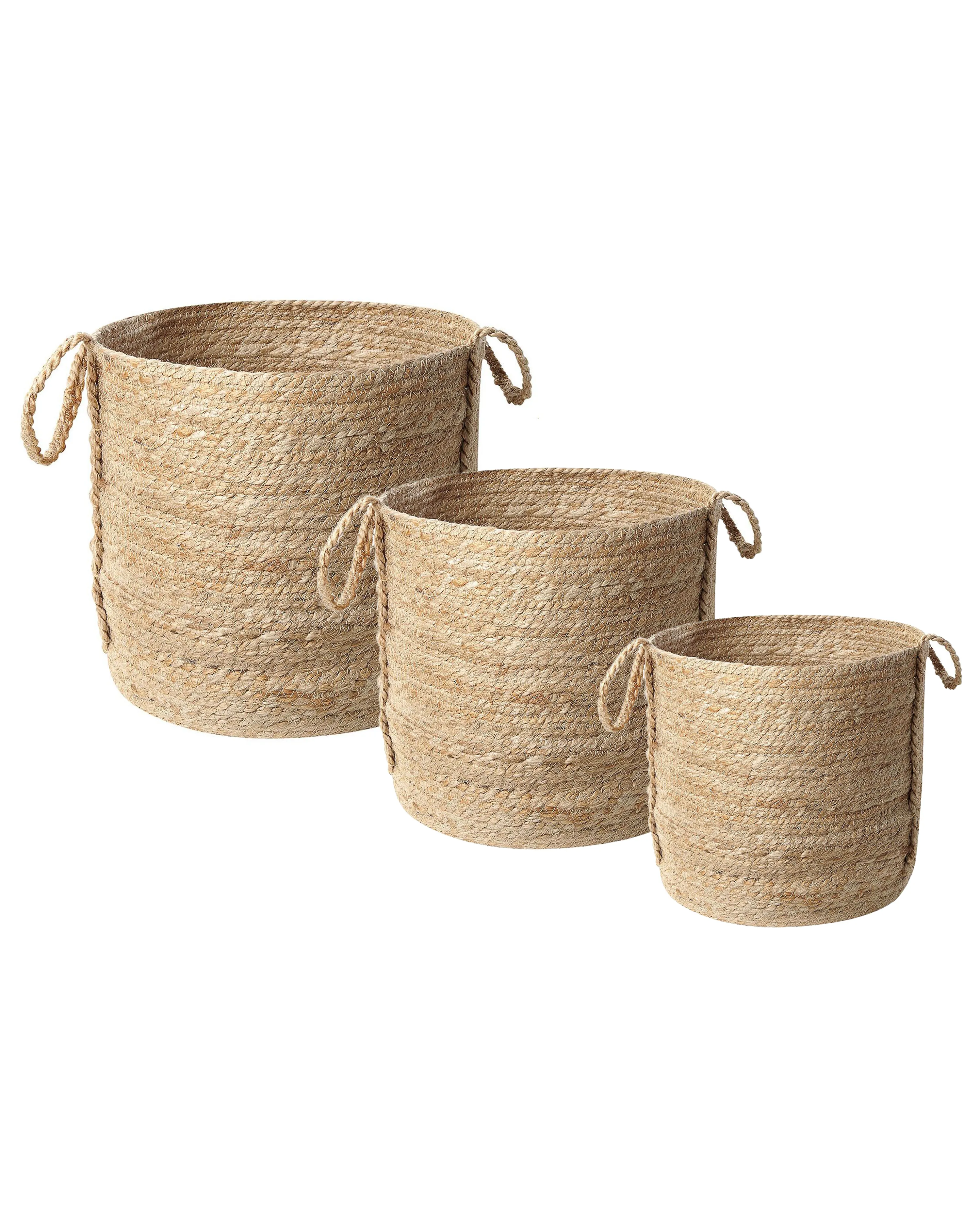 Set van 3 manden WADH Jute Natuurlijk