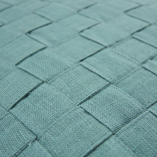 Woven seablue linnen kussen
