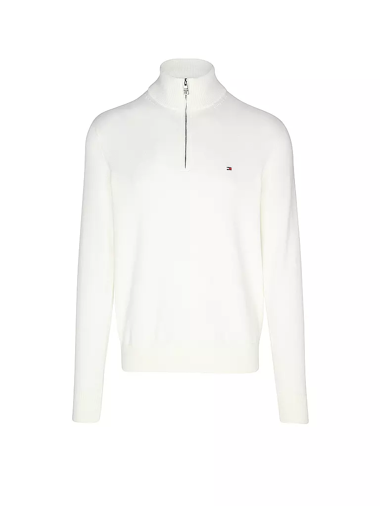 TOMMY HILFIGER Troyer Pullover  weiss