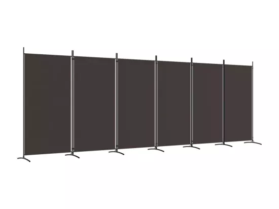 Cloison de séparation 6 panneaux Marron 520x180 cm Tissu