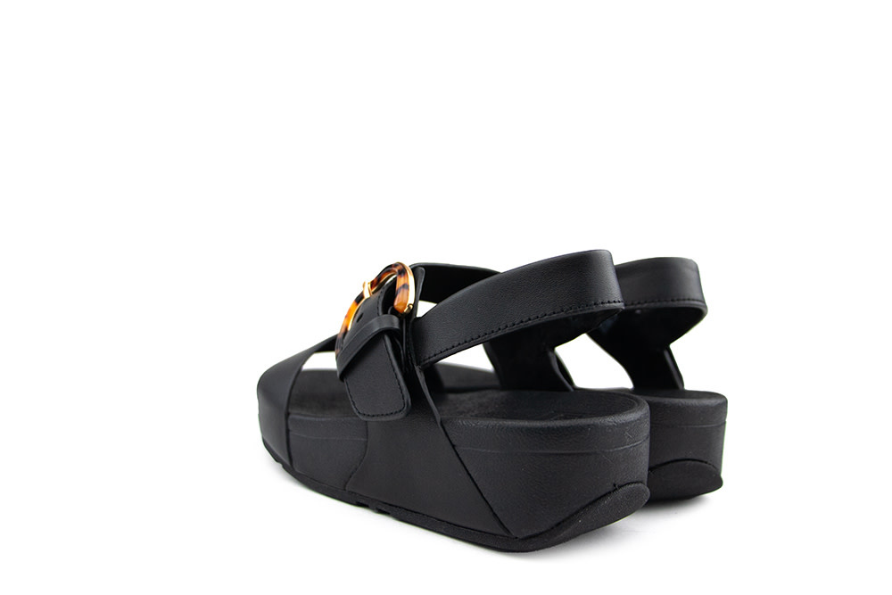 Fitflop Lulu Resin Buckle Back Strap Sandal Black