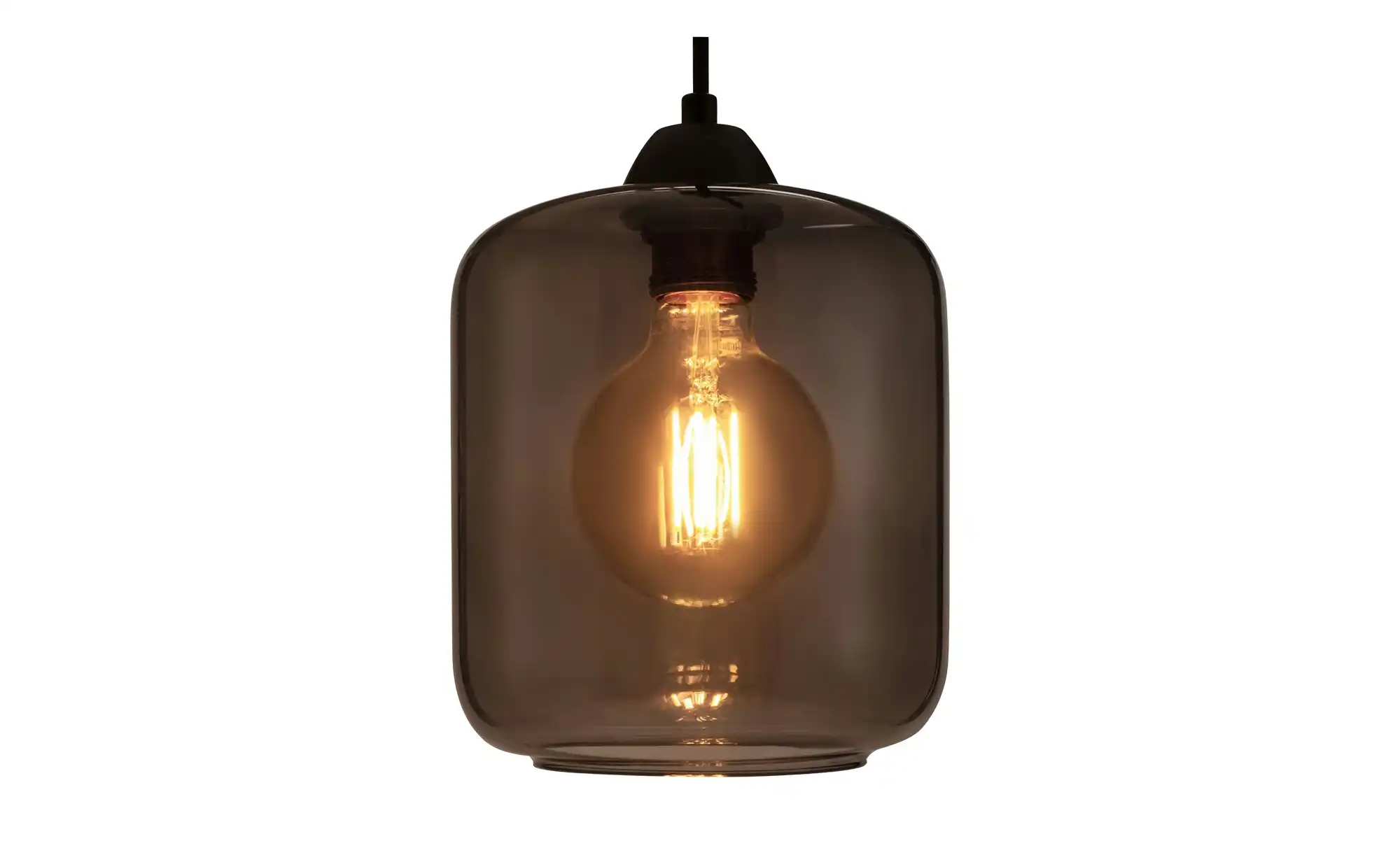 Pendelleuchte, 1-flammig, Rauchglas