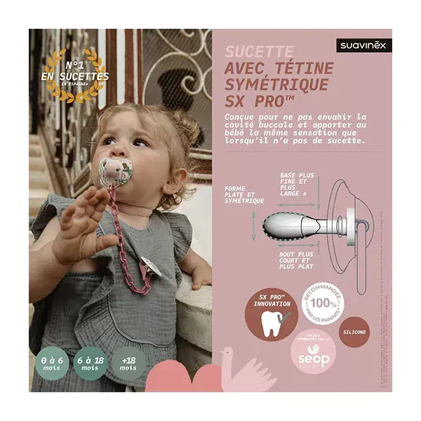 Chupetas Suavinex Symmetrical Sx Pro 18M+ Walk In The Park Verde (Pacote com 2)