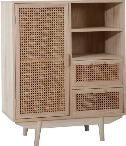 SalesFever - Vejle - Dressoir - Naturel - Moderne Ladekast met Rotan- en Weens Vlechtwerk-details