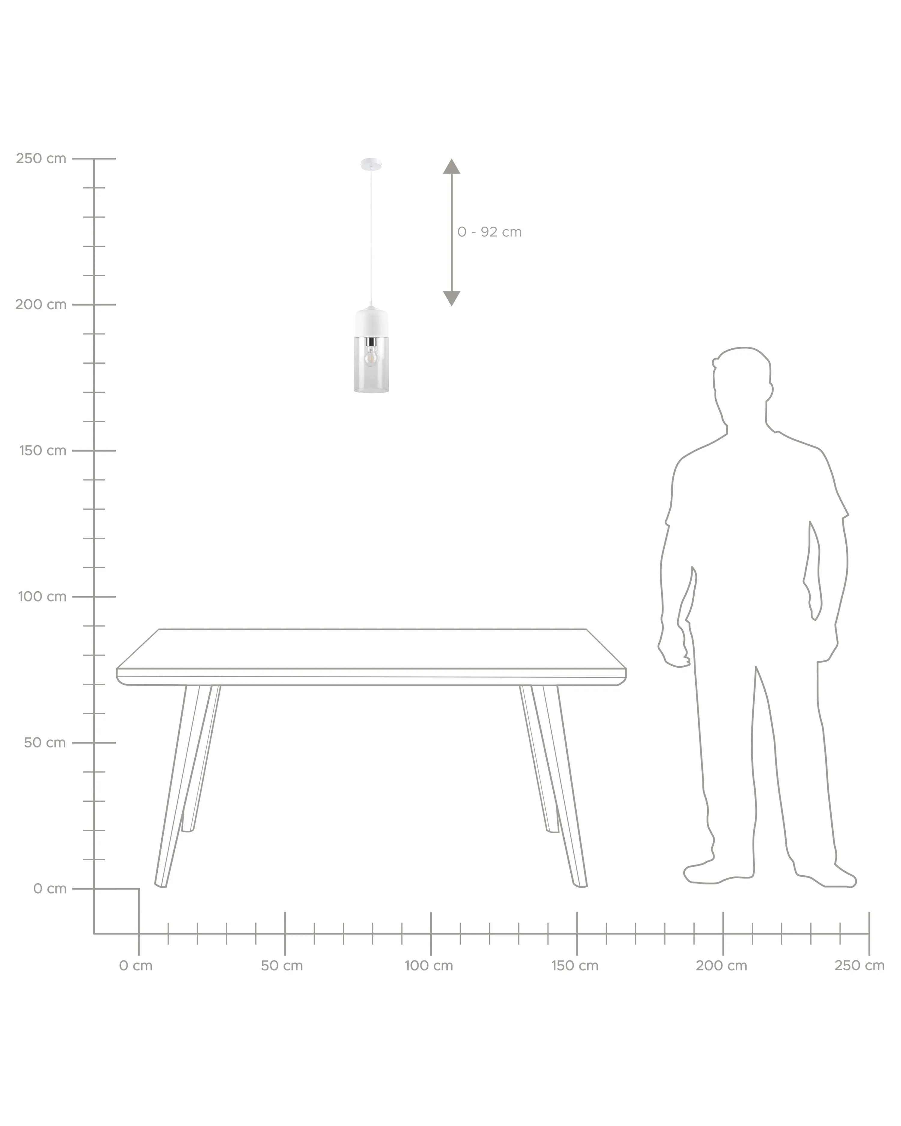 Hanglamp PURUS Glas Wit