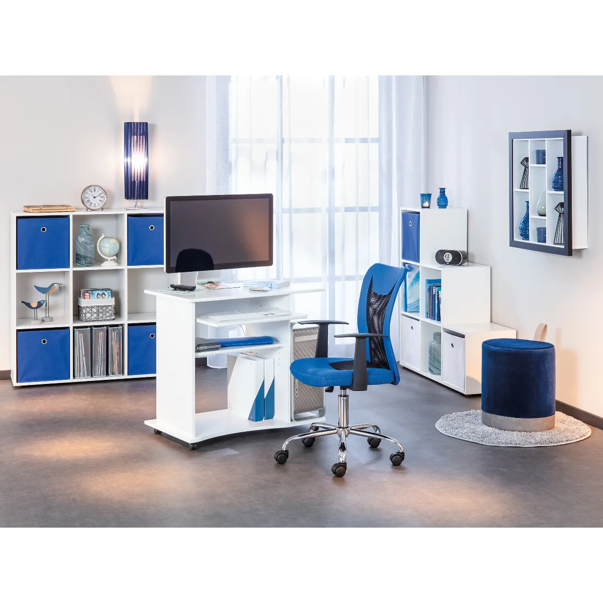 Alter Mini bureau à roulettes blanc