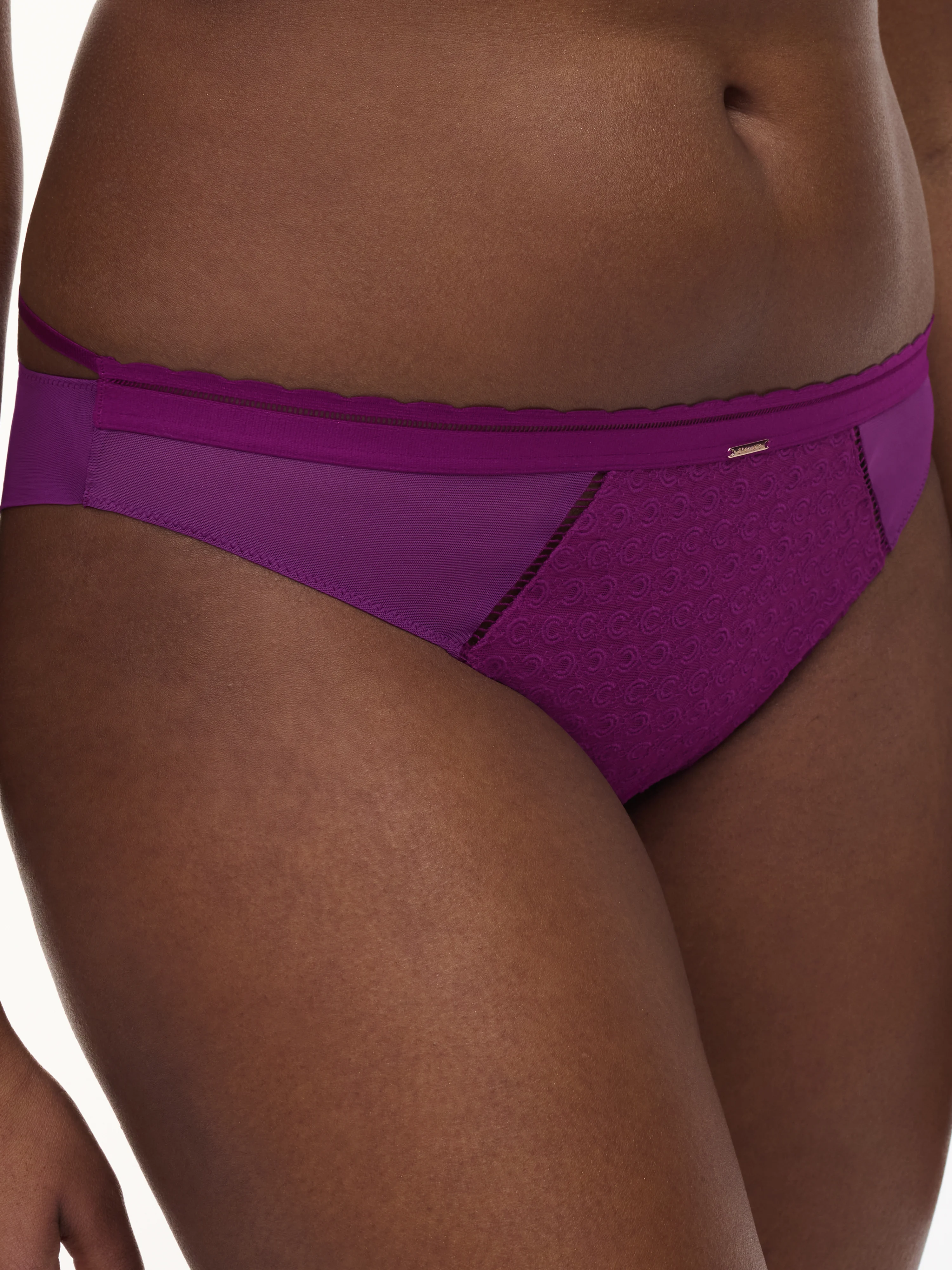 MONOGRAM - Slip dégagé broderie | Violet
