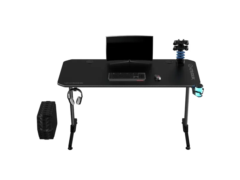 Ultradesk Frag Gaming Desk, sort med sort måtte