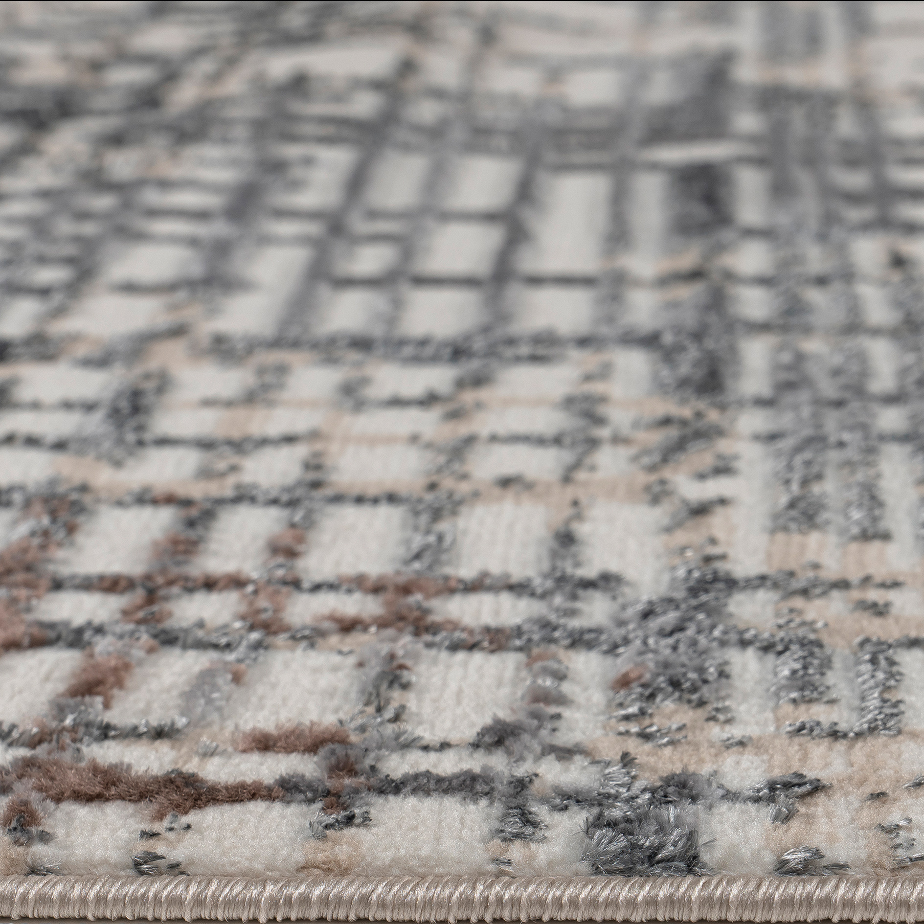 Teppich - beige - gemustert - 80x150 cm