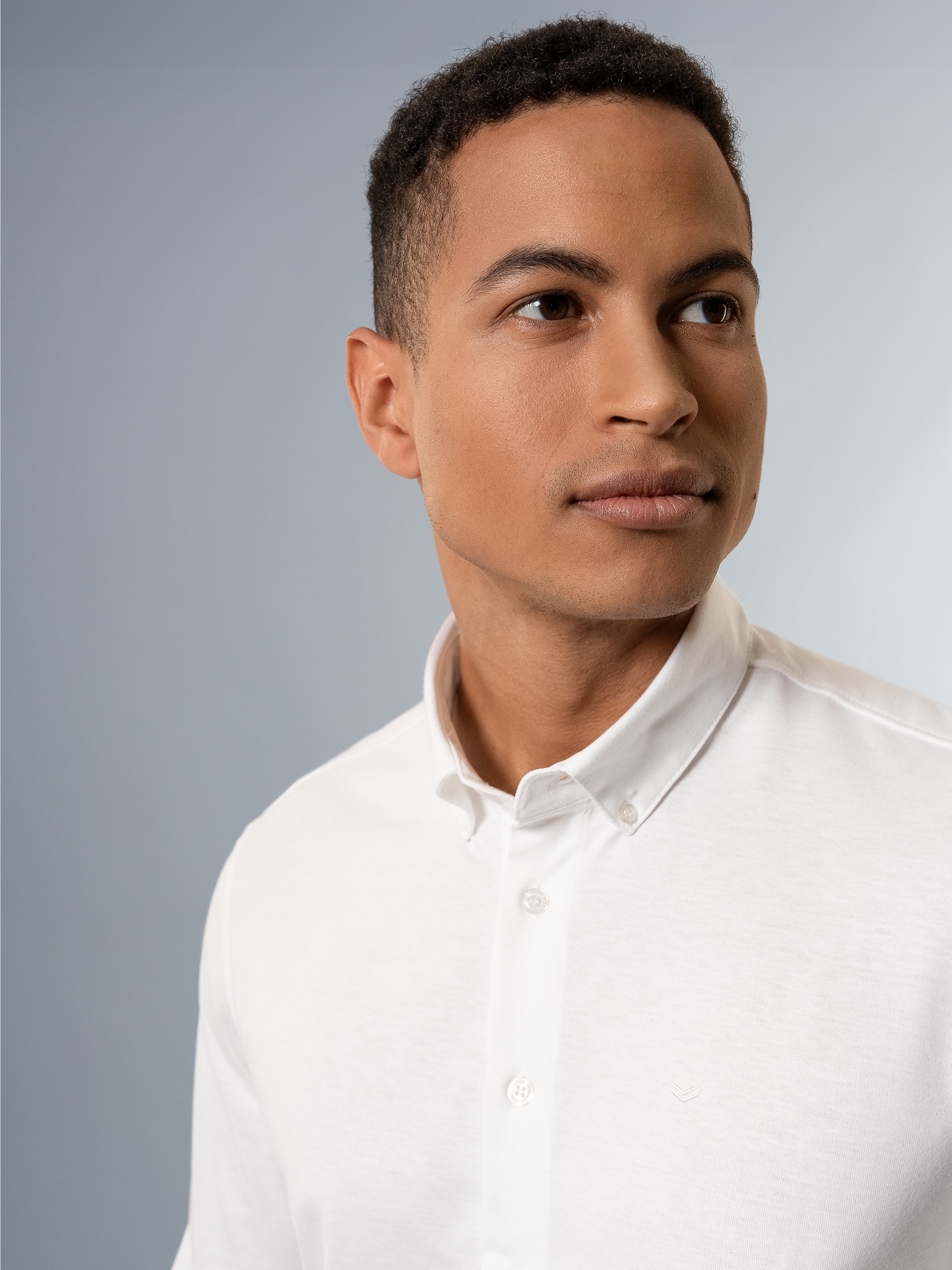 Business-Hemd aus DELUXE-Single-Jersey Weiss