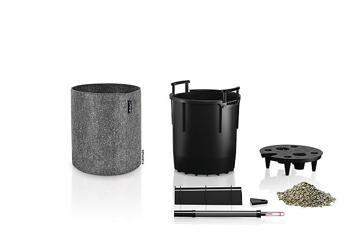 Pot rond Lechuza Trend Cover feutre gris foncé Ø32 × h.33 cm