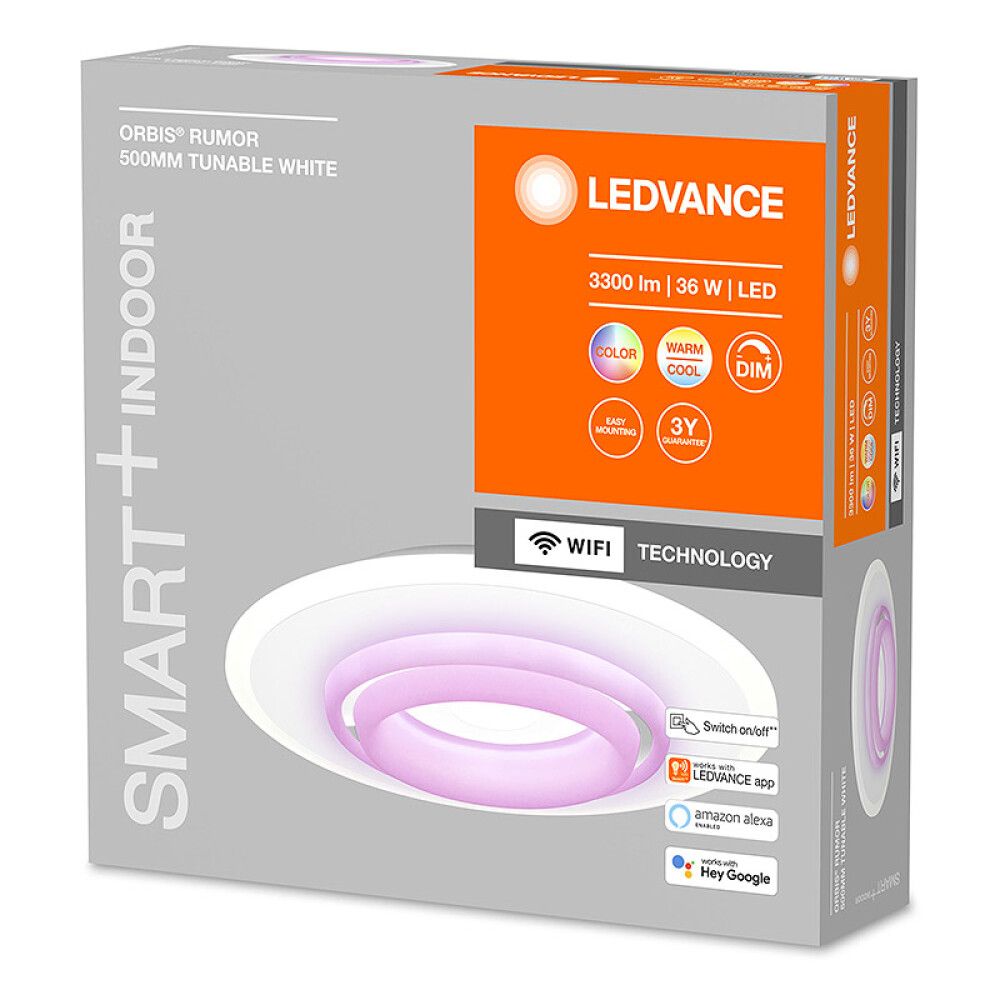 LED-PLAFOND LEDVNCE ORBIS RUMOR RGB SMART+ WIFI 54CM HVIT