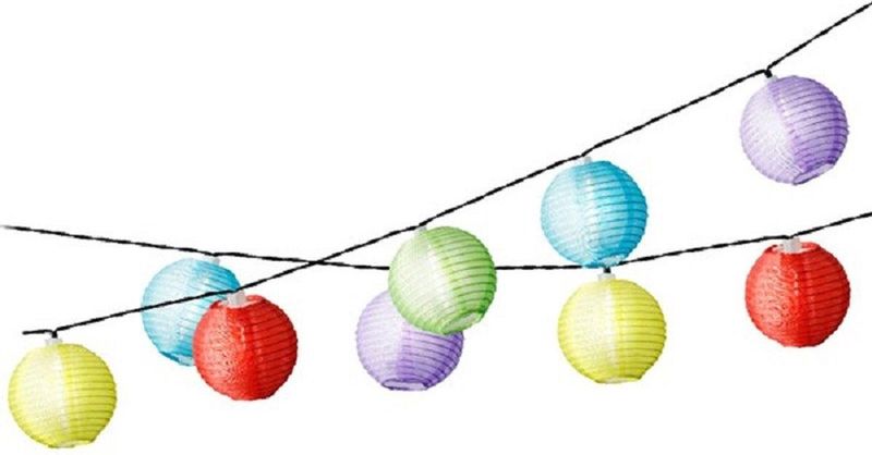 Solar lampion tuinverlichting/feestverlichting gekleurd 4.5m - Partyverlichting Lichtsnoeren